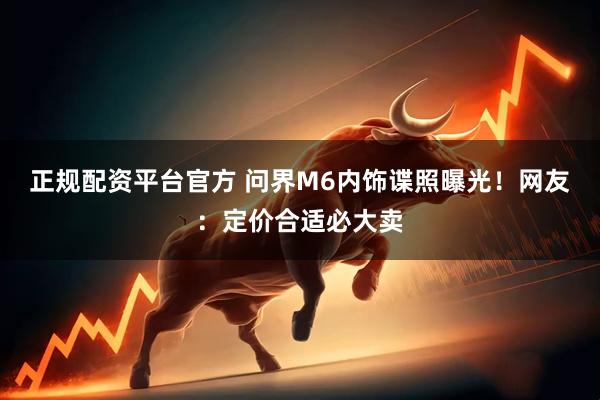 正规配资平台官方 问界M6内饰谍照曝光！网友：定价合适必大卖
